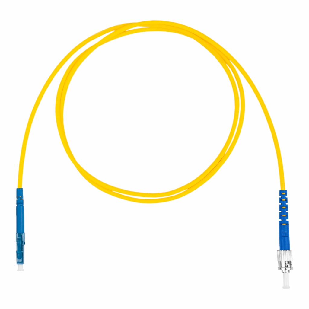 Шнур оптический коммутационный (патч-корд), LC-ST симплекс (simplex) OS2, нг(А)-HF, желтый, 1,5 м