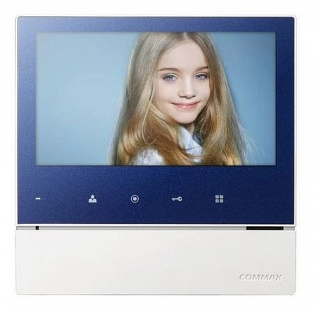 COMMAX CDV-70H2 (Синий) Монитор цветного видеодомофона, 7.0&quot;, TFT LCD, PAL/NTSC, без трубки (Hands Free), подключение 2х вызывных блоков и трубки DP-4VHP, вызов и связь &quot;трубка-монитор&quot;, накладное исполнение, AC 110-240В