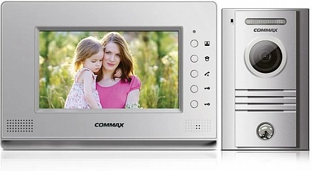 COMMAX CDV-70AR3/DRC-40KR2 Комплект цветного видеодомофона, 7.0&quot;, TFT LCD, PAL/NTSC, без трубки (Hands Free) , подключение 2х вызывных блоков и трубки DP-4VHP, управление 3 эл/мех.замками. вызов и связь &quot;трубка-монитор&quot;, накладное исполнение, AC 110-240