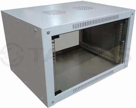 Tantos TSn - 6U450W - G Настенный телекоммуникационные шкаф(разобранный) высотой 6U для установки в него телекоммуникационного 19&quot; оборудования. Дверь стекло.Размеры: В:368xШ:600xГ:450 мм